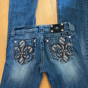 Miss Me Denim Jeans with Silver Embellishments
